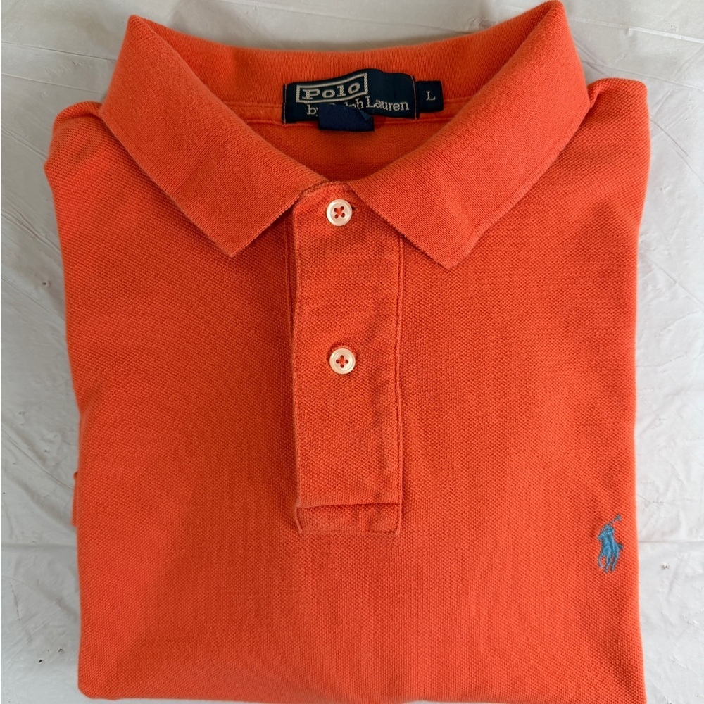 Ralph Lauren Polo Shirt Orange with Blue Pony